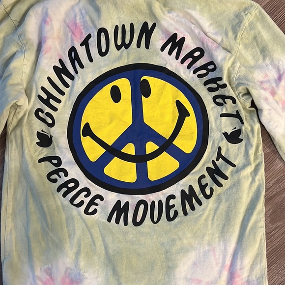 Chinatown Market Tie Dye Smiley Face Long Sleeve Tee - Picture 7 of 7